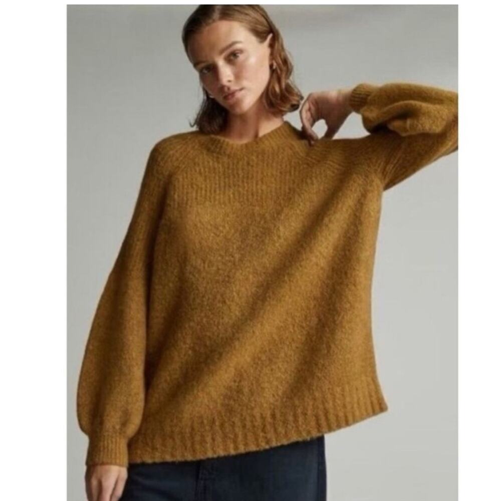 Everlane Dijon The Super Fuzzy Alpaca Oversized Crewneck Sweater
